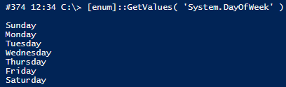 Enum GetValues